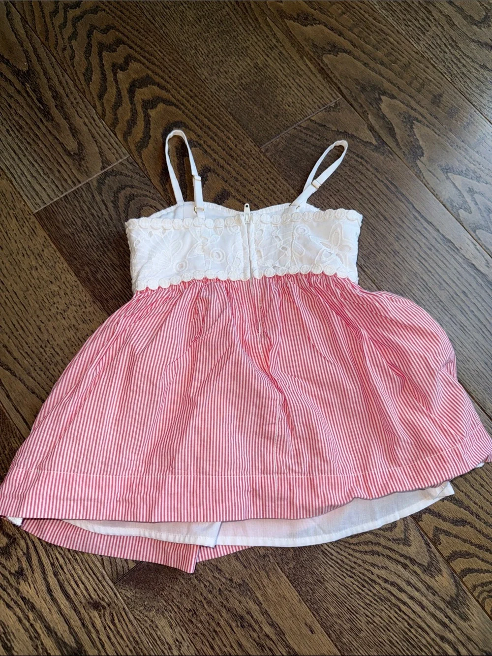 Lilly Pulitzer White Eyelet Top with Pink Striped Skirt Kids Dress 2T 18-24 EUC